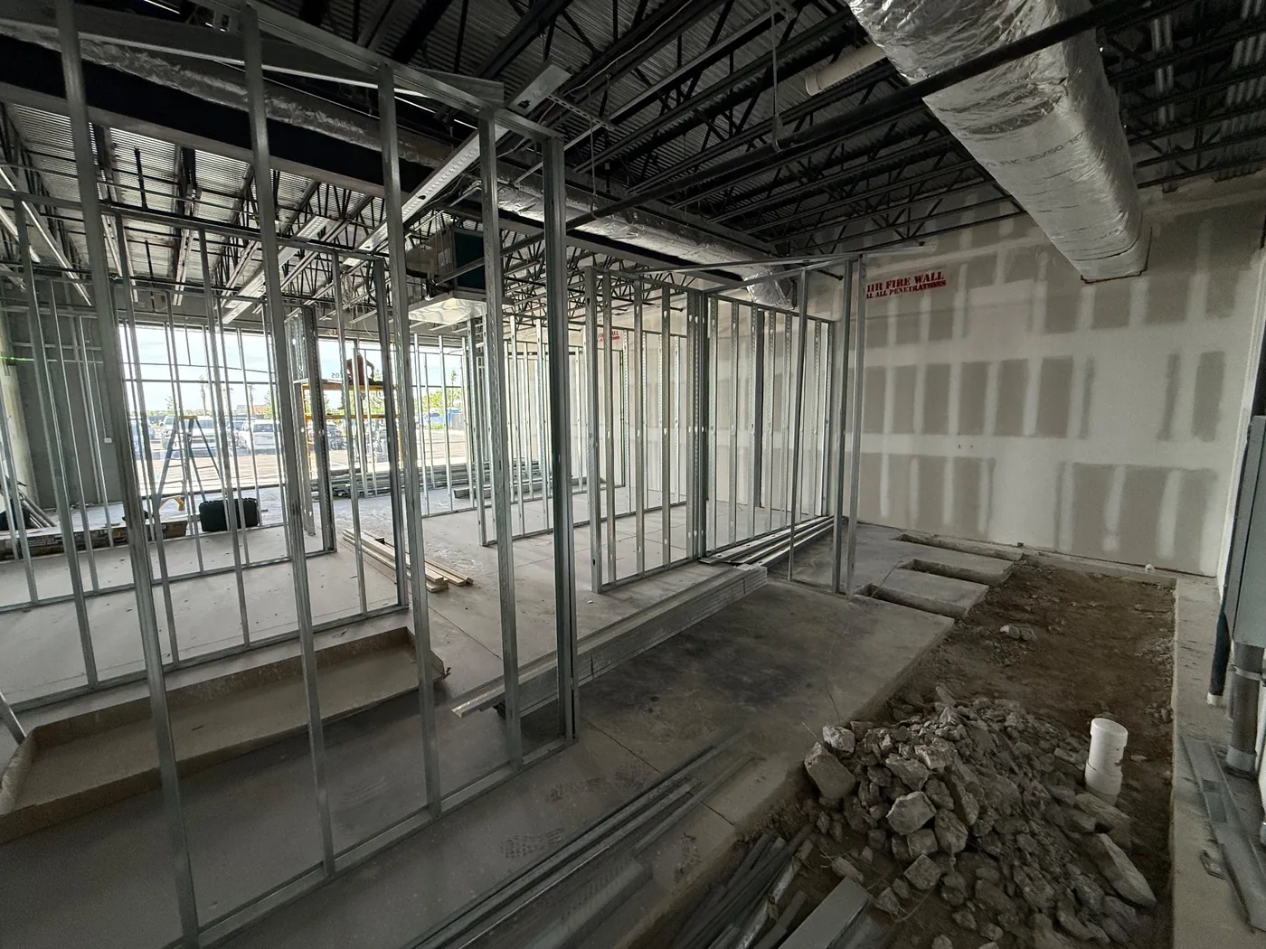 Before a commercial drywall job